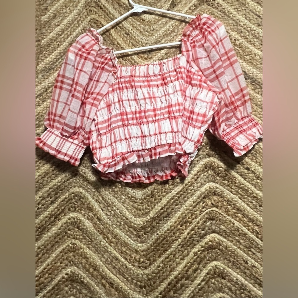 Endless Rose Women's Red/White Gingham Smocked Top, Size S, Brand New, NWT - Picture 6 of 11